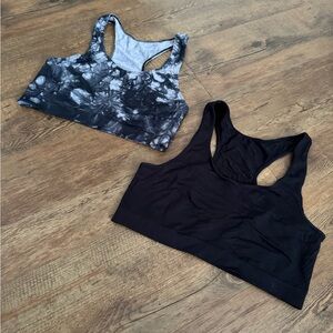 Black and Tie-Dye Sports Bras